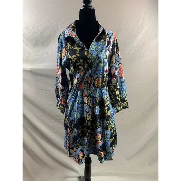 Boho Floral Print Shirt Dress - Picture 7 of 10